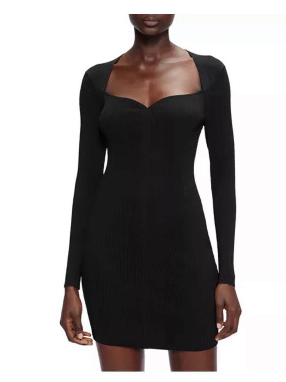 Ted Baker Black Long-Sleeve Sweetheart Neck Mini Dress